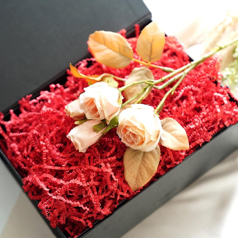 Bobobag - 4oz Crinkle Cut Paper Shred Filler Recyclable Gift Wrap Confetti Raffia Grass Shred Paper for Easter Baskets Filler Creative Eggs Decor (Red) - Image 3
